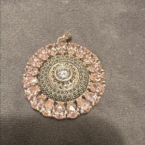 Elegant Pink and Silver Pendant